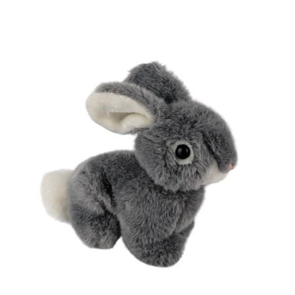 Mervyn's Bunny Rabbit Plush 8" Gray Realistic Stuffed Animal Toy Vintage Korea - Picture 1 of 6